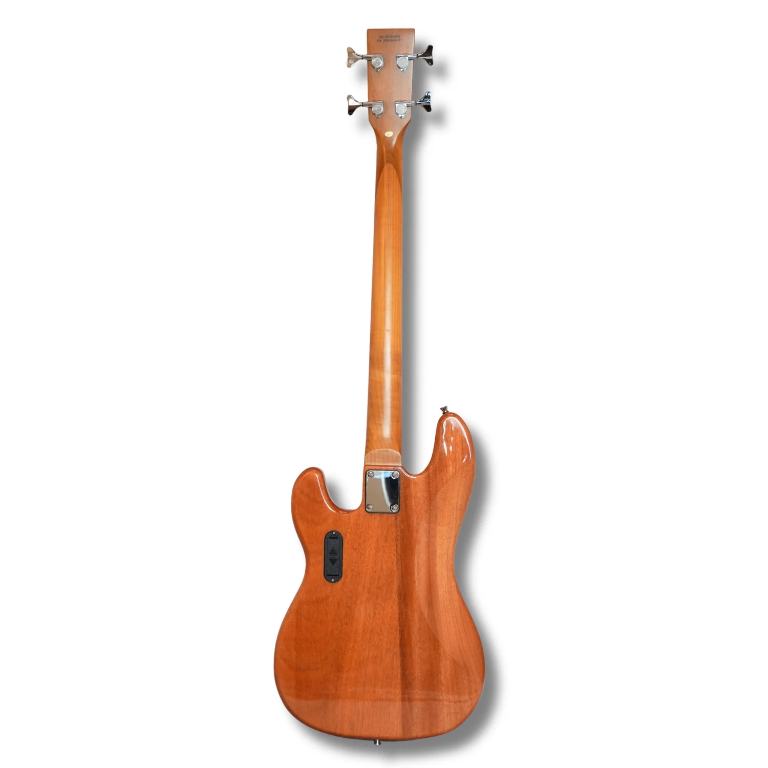 Vault Artisan PB 4-string Active PJ Bass Guitar with Wilkinson Pickups, Roasted Maple Neck & Fingerboard, Full Solid Mahogany Body, Fixed Bridge with Brass Saddle, Natural Gloss Finish - Image 12