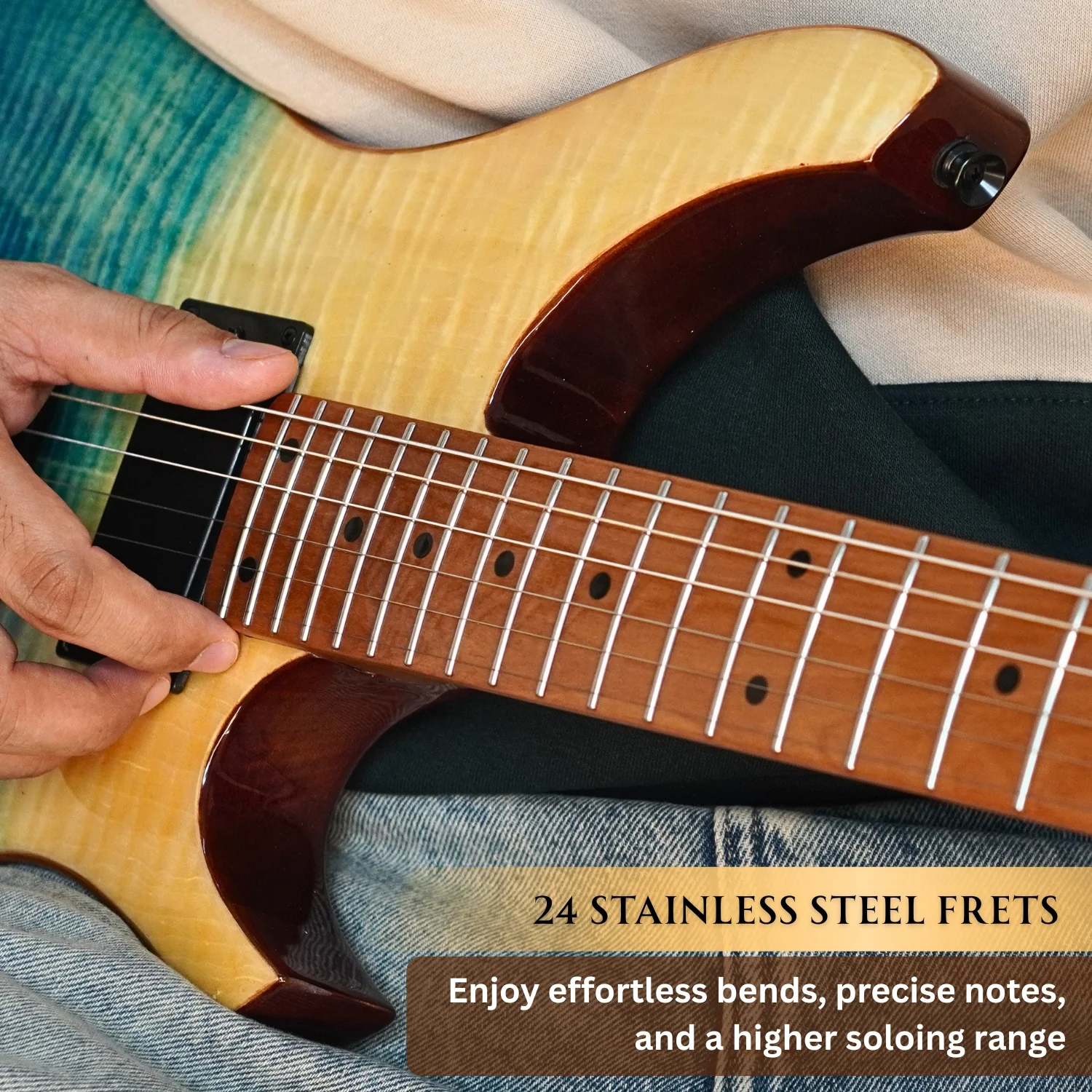Vault Artisan RG Premium Electric Guitar with Dual Alnico V Humbuckers and Roasted Maple Neck - Image 6