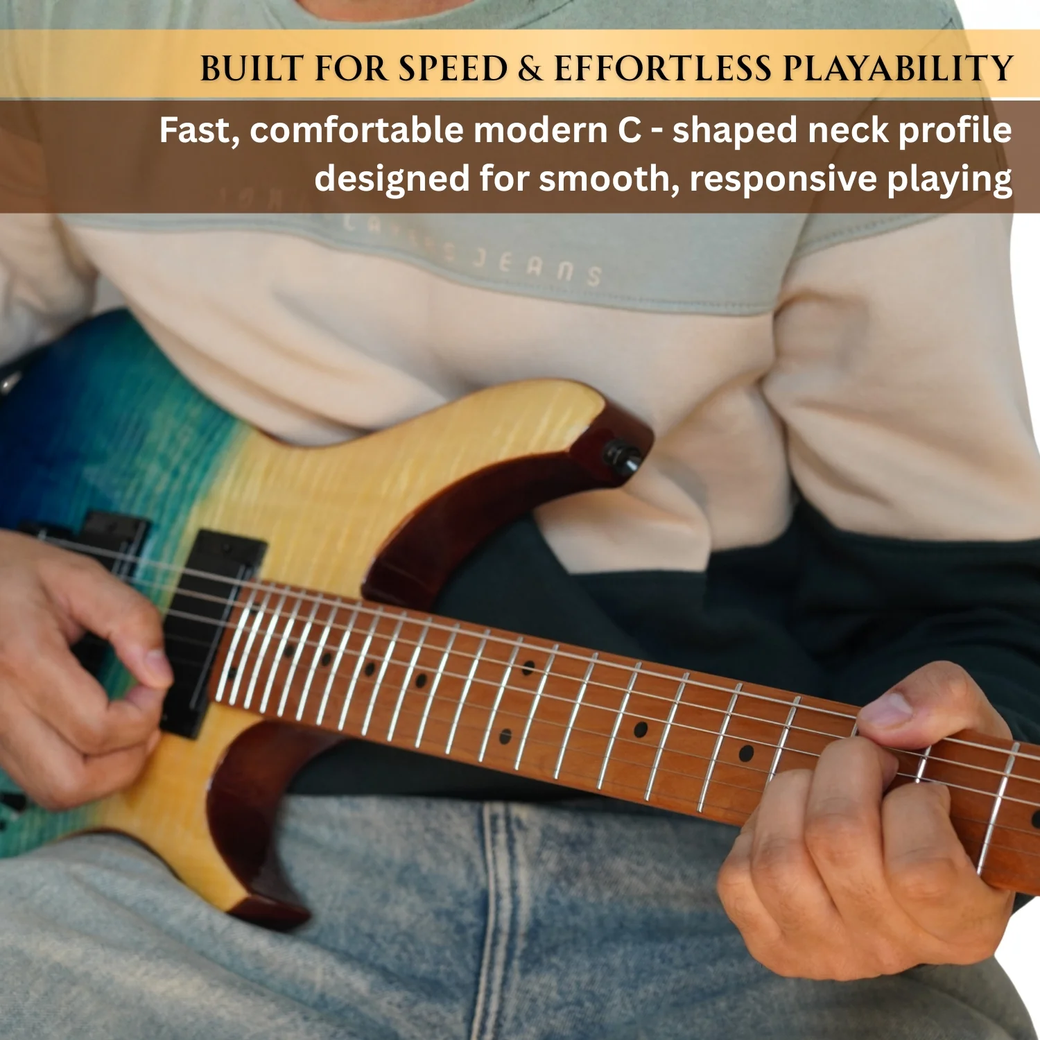 Vault Artisan RG Premium Electric Guitar with Dual Alnico V Humbuckers and Roasted Maple Neck - Image 8