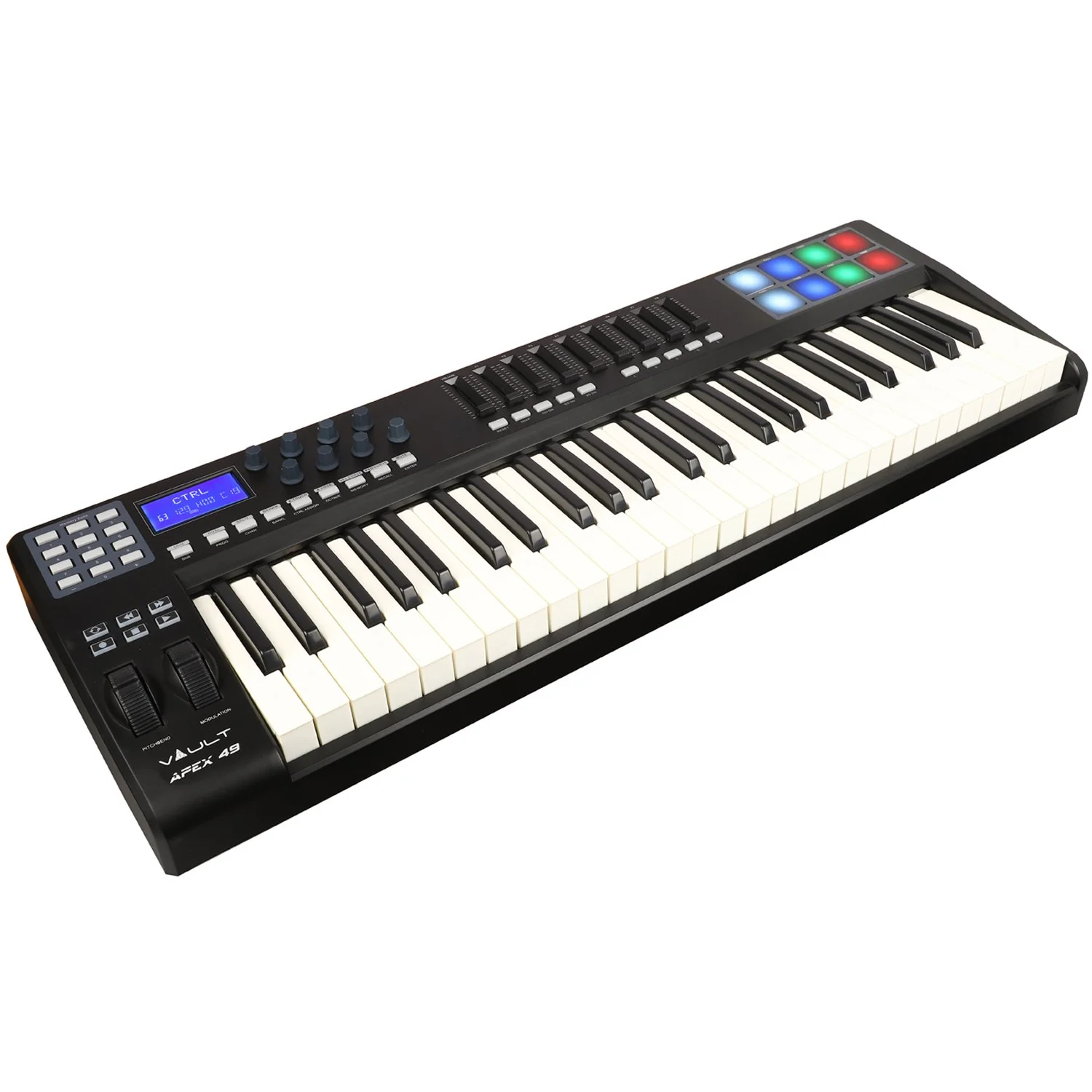 Vault APEX 49 USB MIDI Keyboard With RGB Pads - Includes Bitwig 8-Track - Image 3