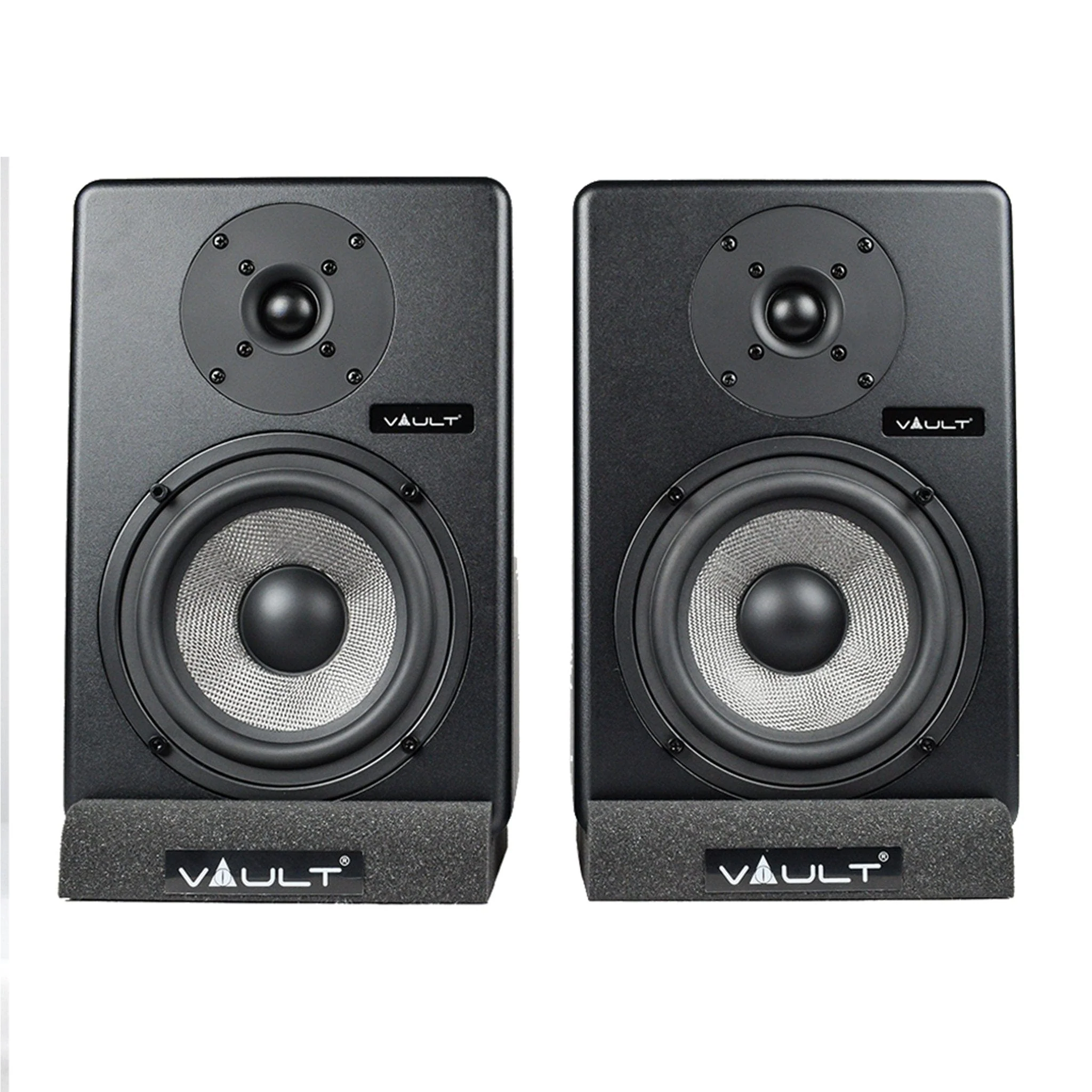 Vault C6 6" Powered Studio Monitors With Isolation Foam Pads - Pair with Vault Play True Wireless Earbuds - Image 4