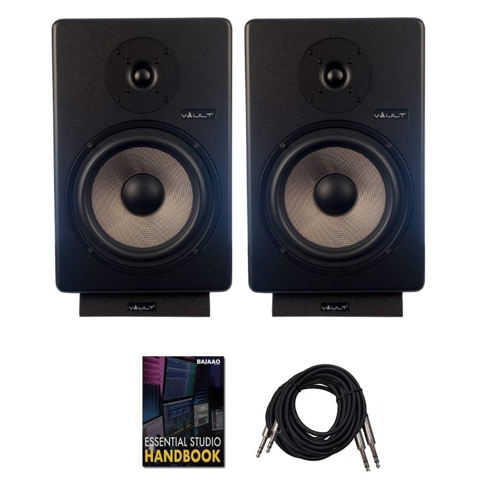 Vault C8 8" Powered Studio Monitor With Isolation Pads, Cables and Ebook - Pair