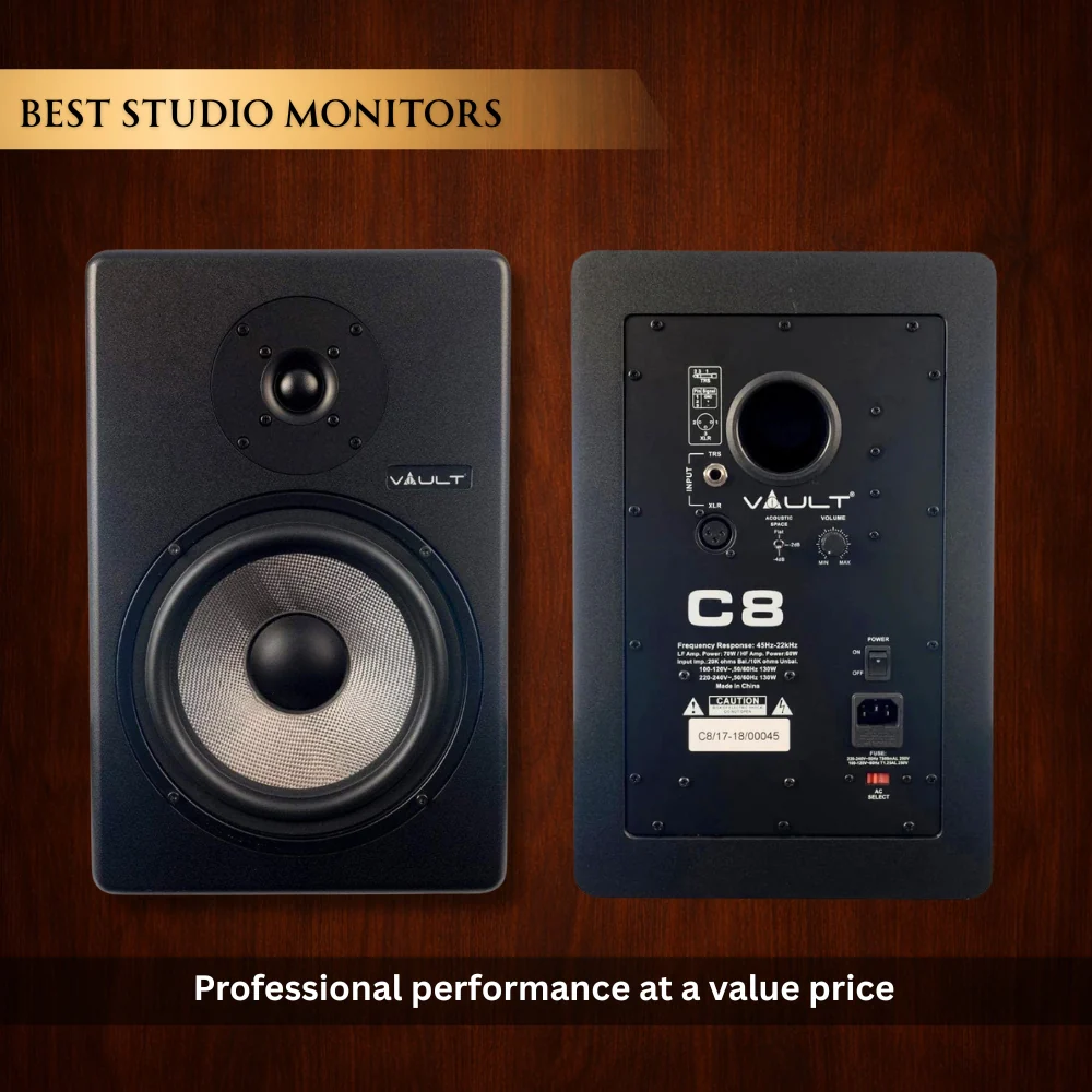 Vault C8 8" Powered Studio Monitors With Isolation Foam Pads - Image 4