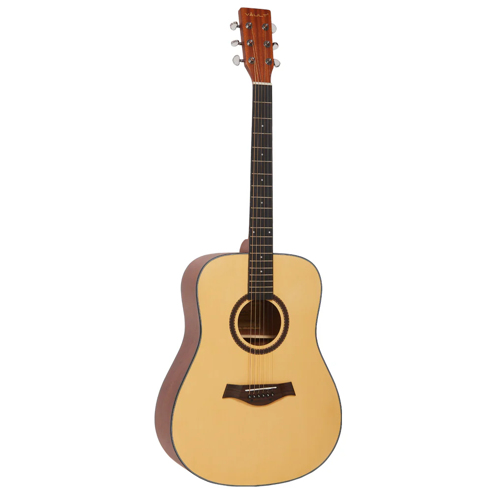 Vault DA25 Dreadnought Shape Acoustic Guitar with Bubinga Back and Sides - Image 9