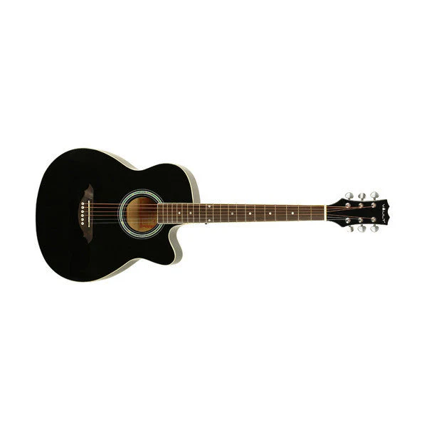 Vault EA10 40inch Medium Cutaway Acoustic Guitar - Black - Image 2