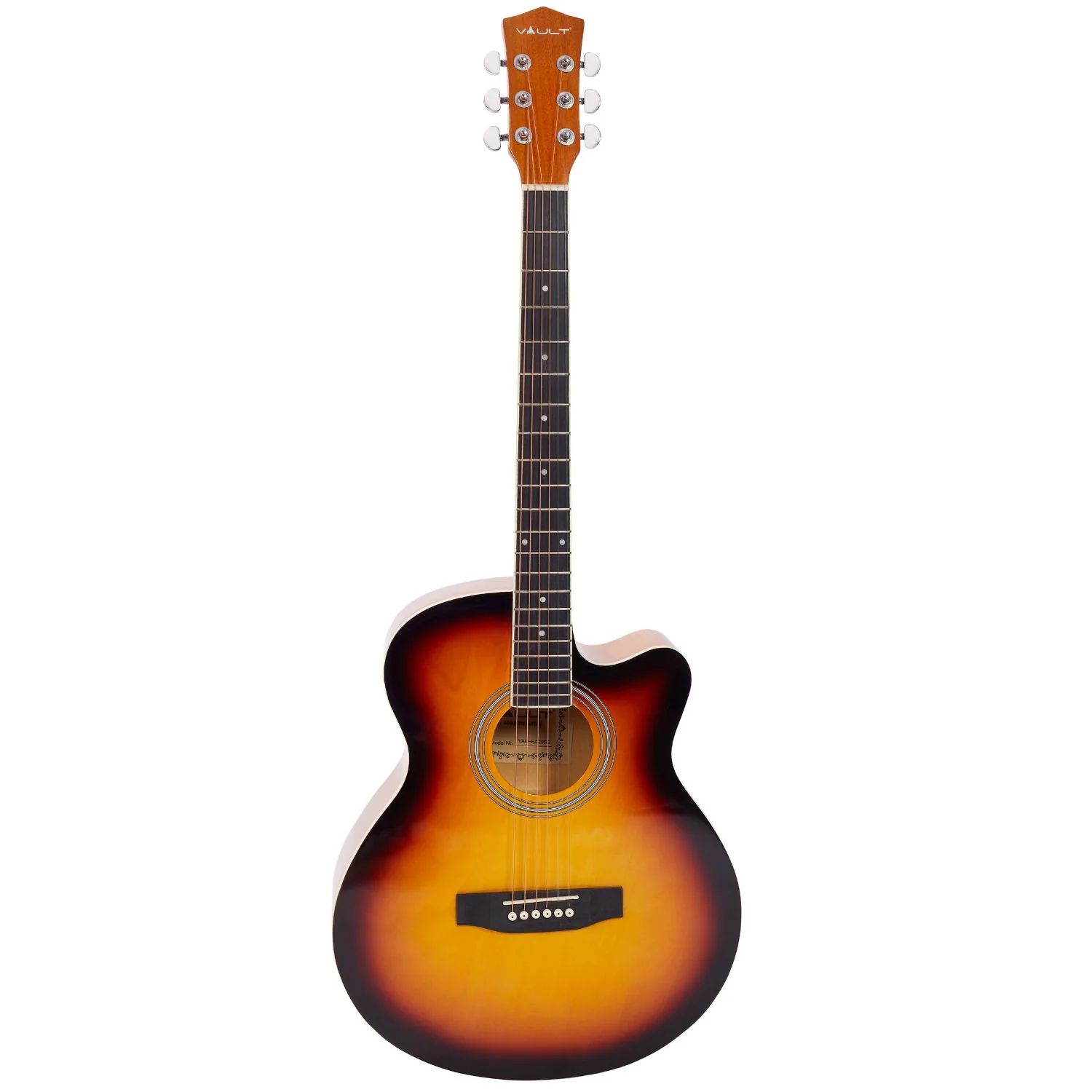Vault EA20 Guitar Kit with Learn to Play Ebook, Bag, Strings, Straps, Picks, String winder & Polishing Cloth - 40 inch Cutaway Acoustic Guitar - Image 32