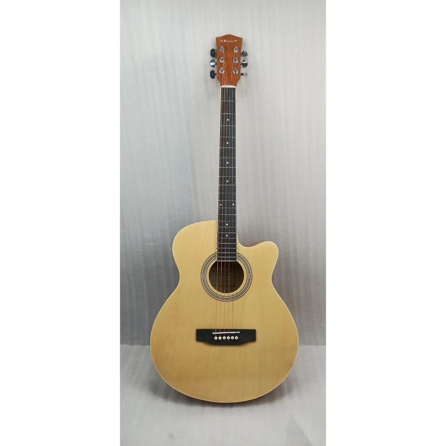 Vault EA20 Guitar Kit with Learn to Play Ebook, Bag, Strings, Straps, Picks, String winder & Polishing Cloth - 40 inch Cutaway Acoustic Guitar - Open Box B Stock - Image 5
