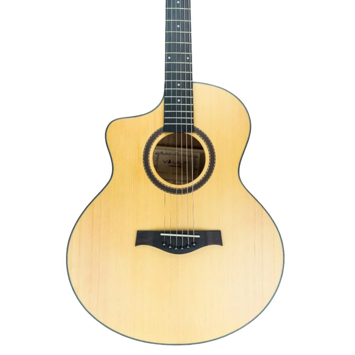 Vault EA40 41 inch Premium Solid Spruce-Top Cutaway Acoustic Guitar - Image 3