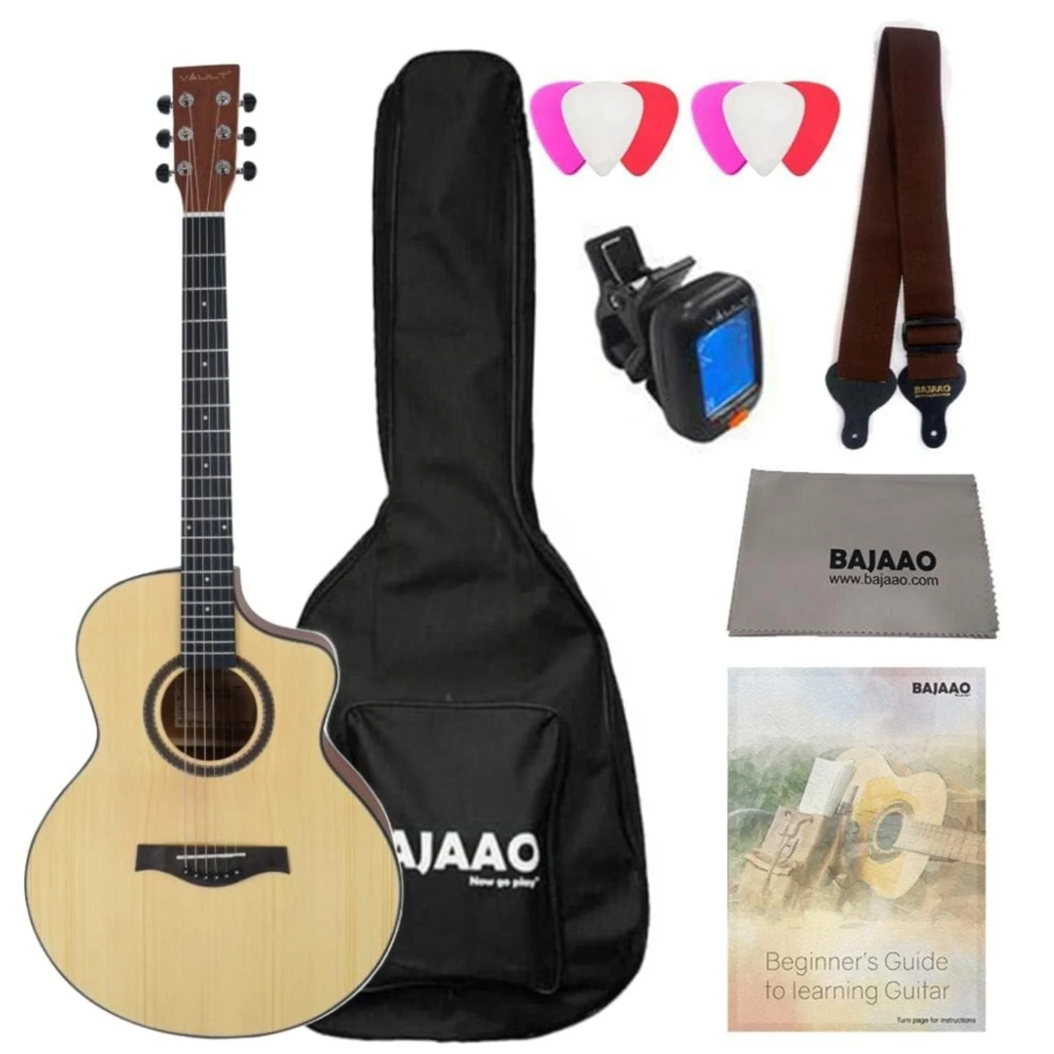 Vault EA40 41 inch Premium Solid Spruce-Top Cutaway Acoustic Guitar - Image 41