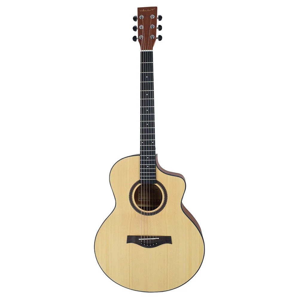 Vault EA40 41 inch Premium Solid Spruce-Top Cutaway Acoustic Guitar - Image 5