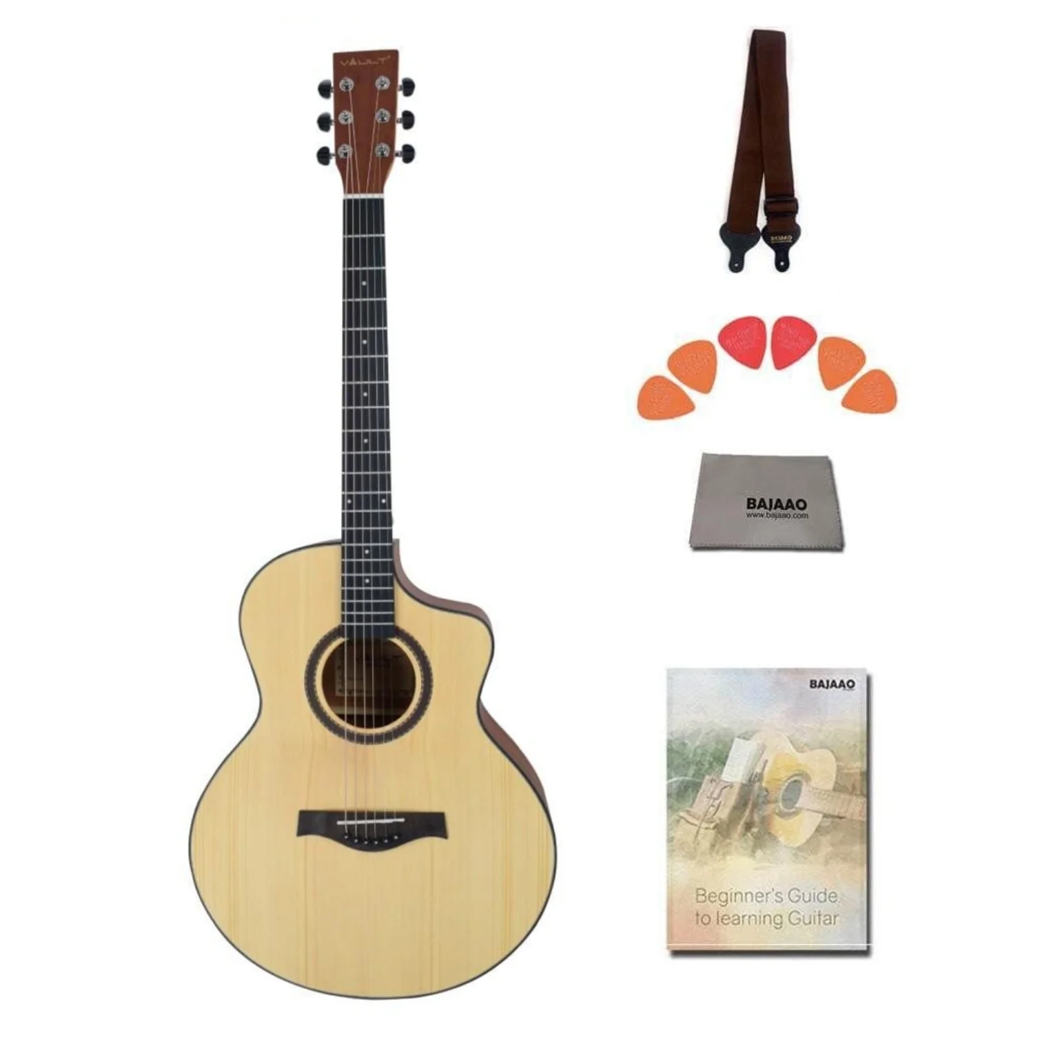 Vault EA40 41 inch Premium Solid Spruce-Top Cutaway Acoustic Guitar - Image 70