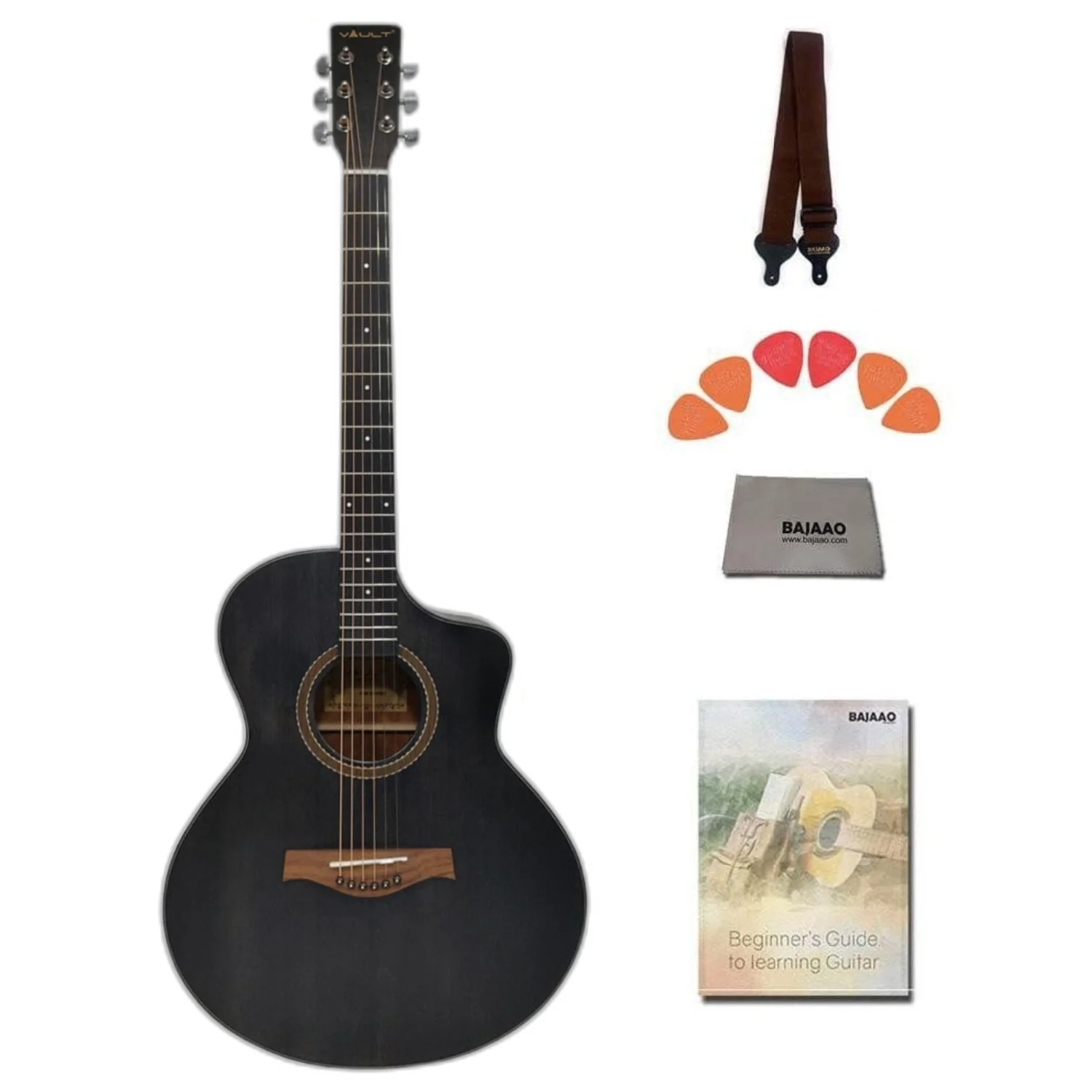 Vault EA40 41 inch Premium Solid Spruce-Top Cutaway Acoustic Guitar - Image 82