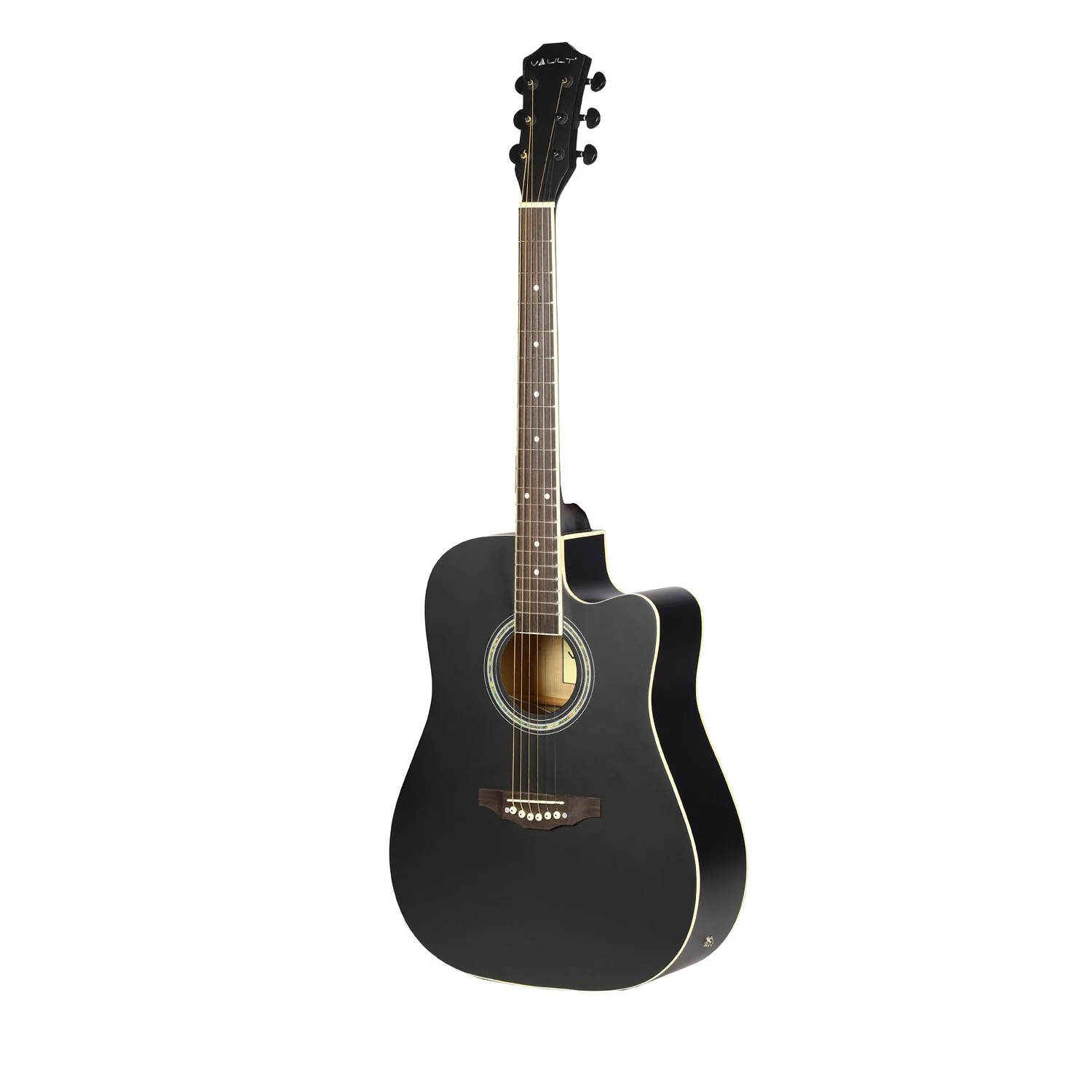 Vault ED-10CE 41 inch Cutaway Electro Acoustic Guitar with Bag, Strings, Straps, Picks, Stringwinder & Polishing Cloth - Image 8