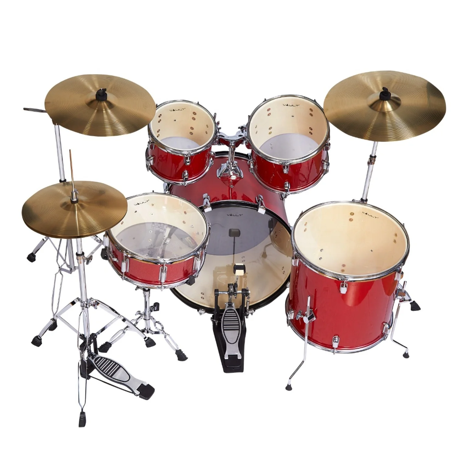 Vault Groover 22" 5-Piece Acoustic Drum Kit with Hardware, Cymbals & Throne - Image 24