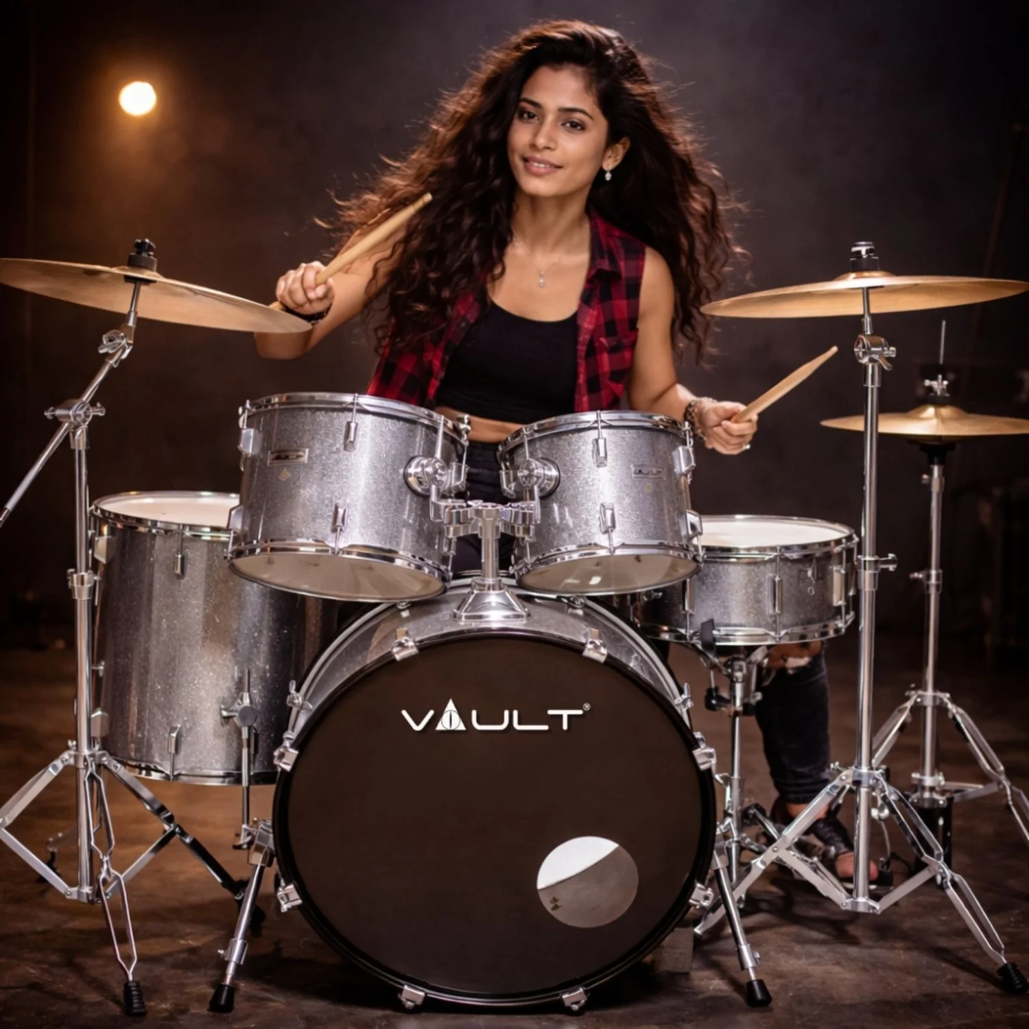 Vault Groover 22" 5-Piece Acoustic Drum Kit with Hardware, Cymbals & Throne - Image 51