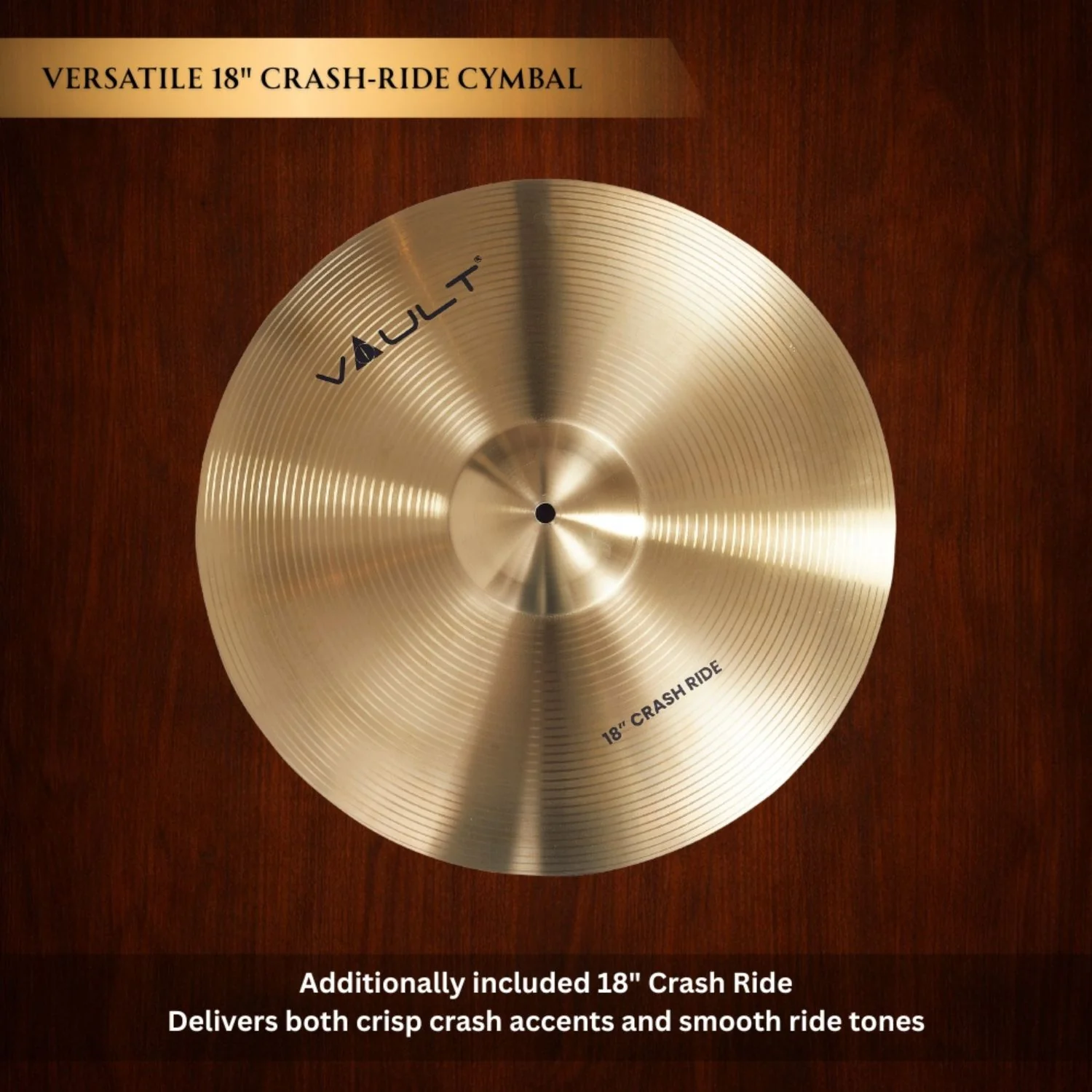 Vault Groover Plus 5-Piece Acoustic Drum Kit with Hardware, Cymbals & Throne - Image 24