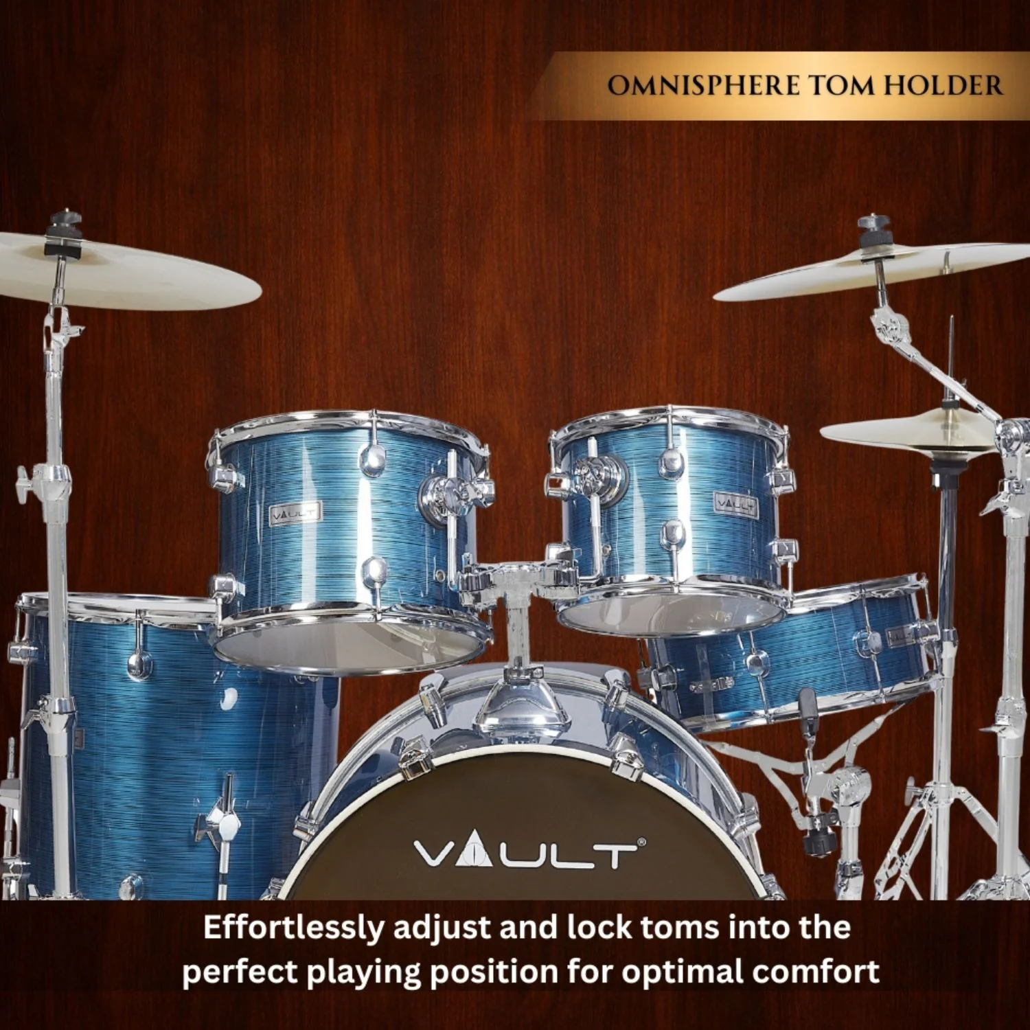 Vault Groover Plus 5-Piece Acoustic Drum Kit with Hardware, Cymbals & Throne - Image 37