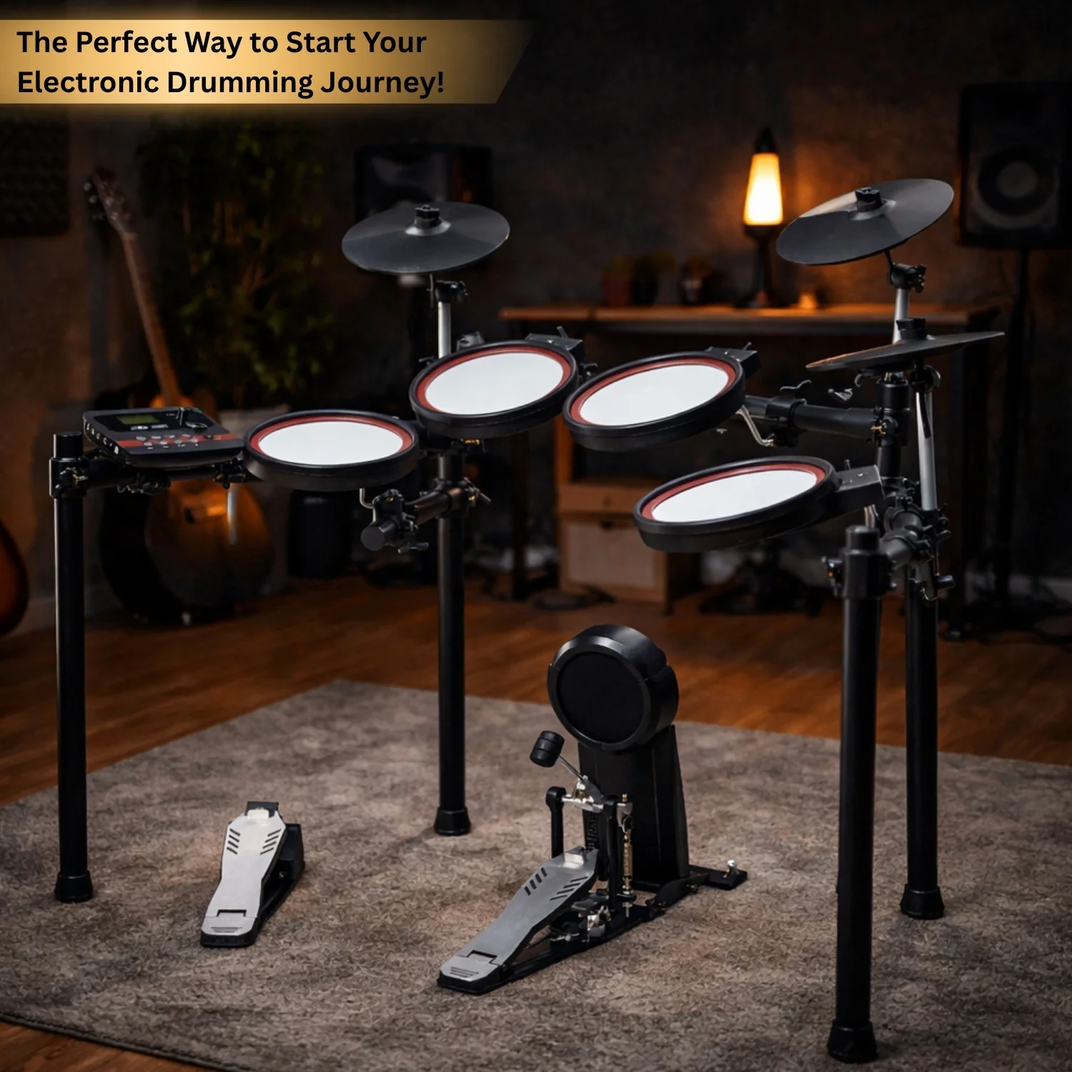 Vault Impact Fusion Electronic Drum Kit with Dual Zone Mesh Pads, Dual Zone Cymbals and Advanced Module with 300+ Sounds - Image 7
