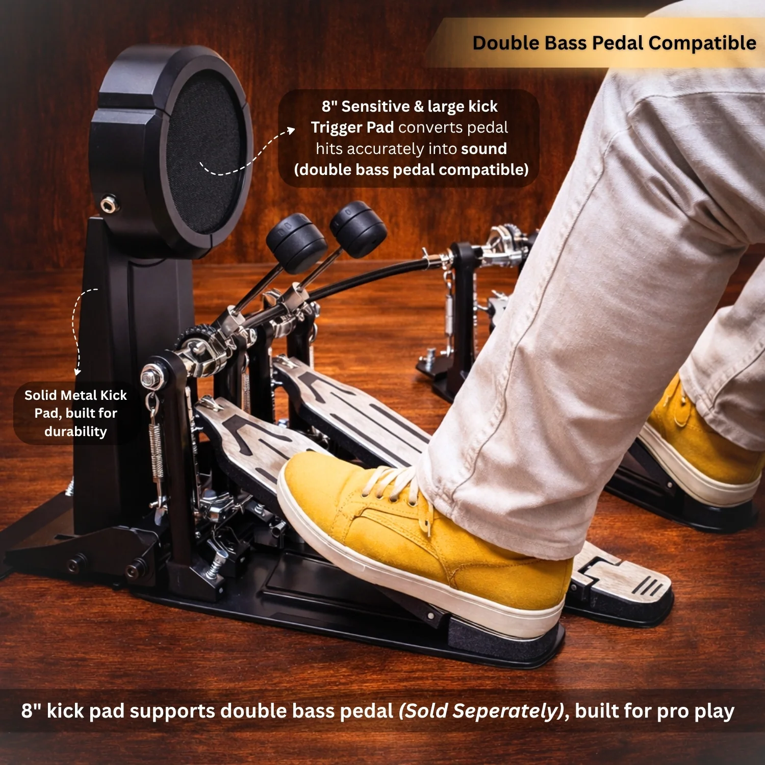 Vault Performer Electronic Drum Kit with Full-Size Mesh Pads, Triple Zone Cymbals and Advanced Module with 900+ Sounds - Image 5