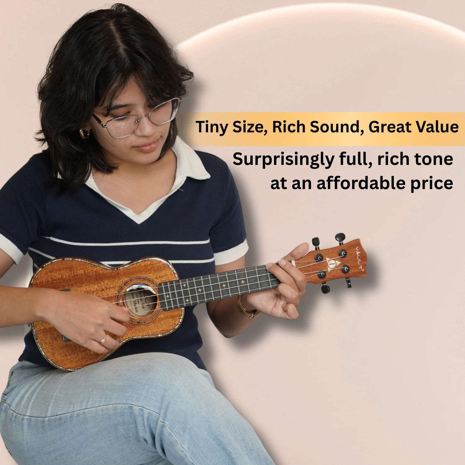 Vault Performer Pro 21" All Solid Mahogany Premium Soprano Ukulele with Gigbag - Image 3