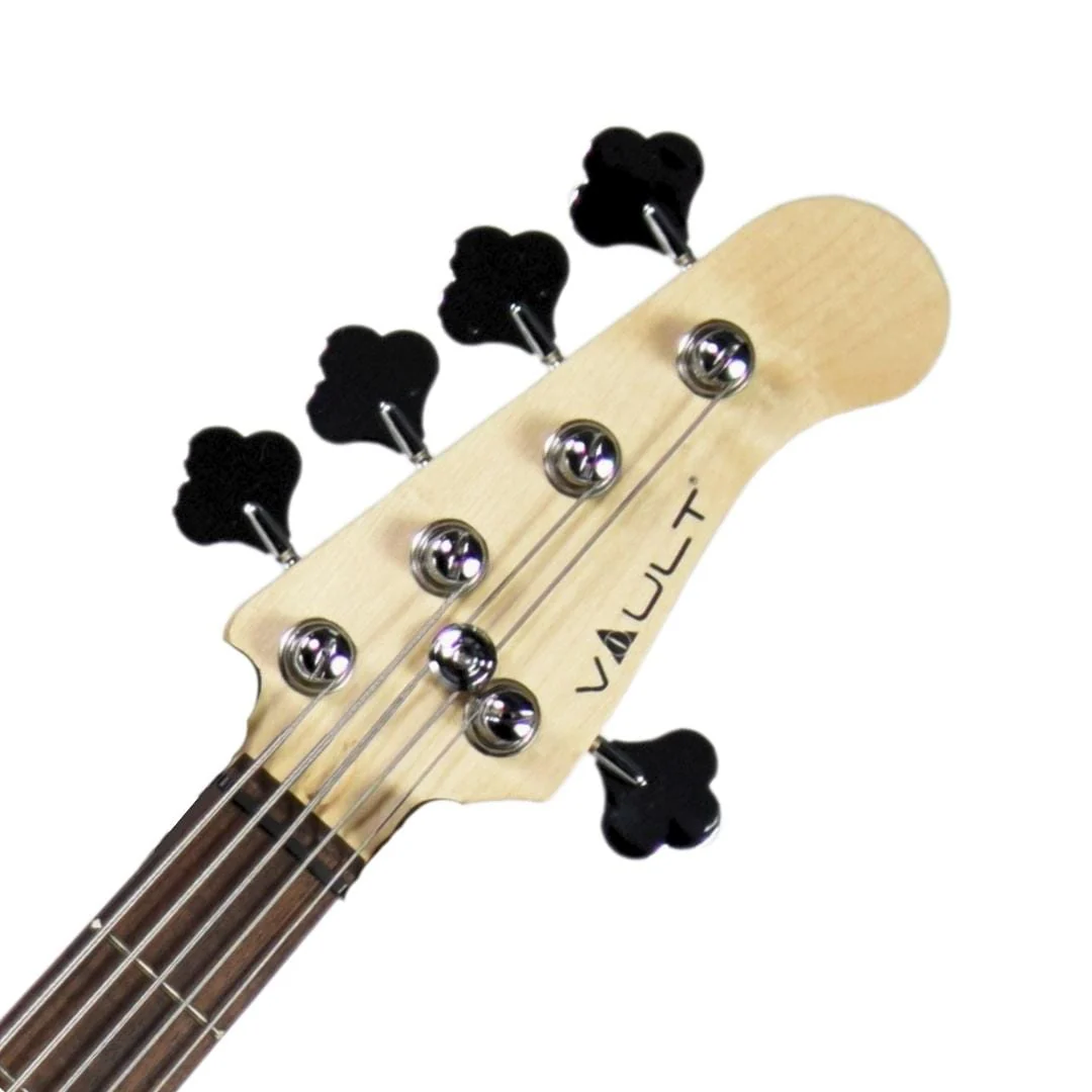 Vault Performer Pro JB4 String Electric Bass Guitar with Gigbag - High Gloss Solid Mahogany - Image 18