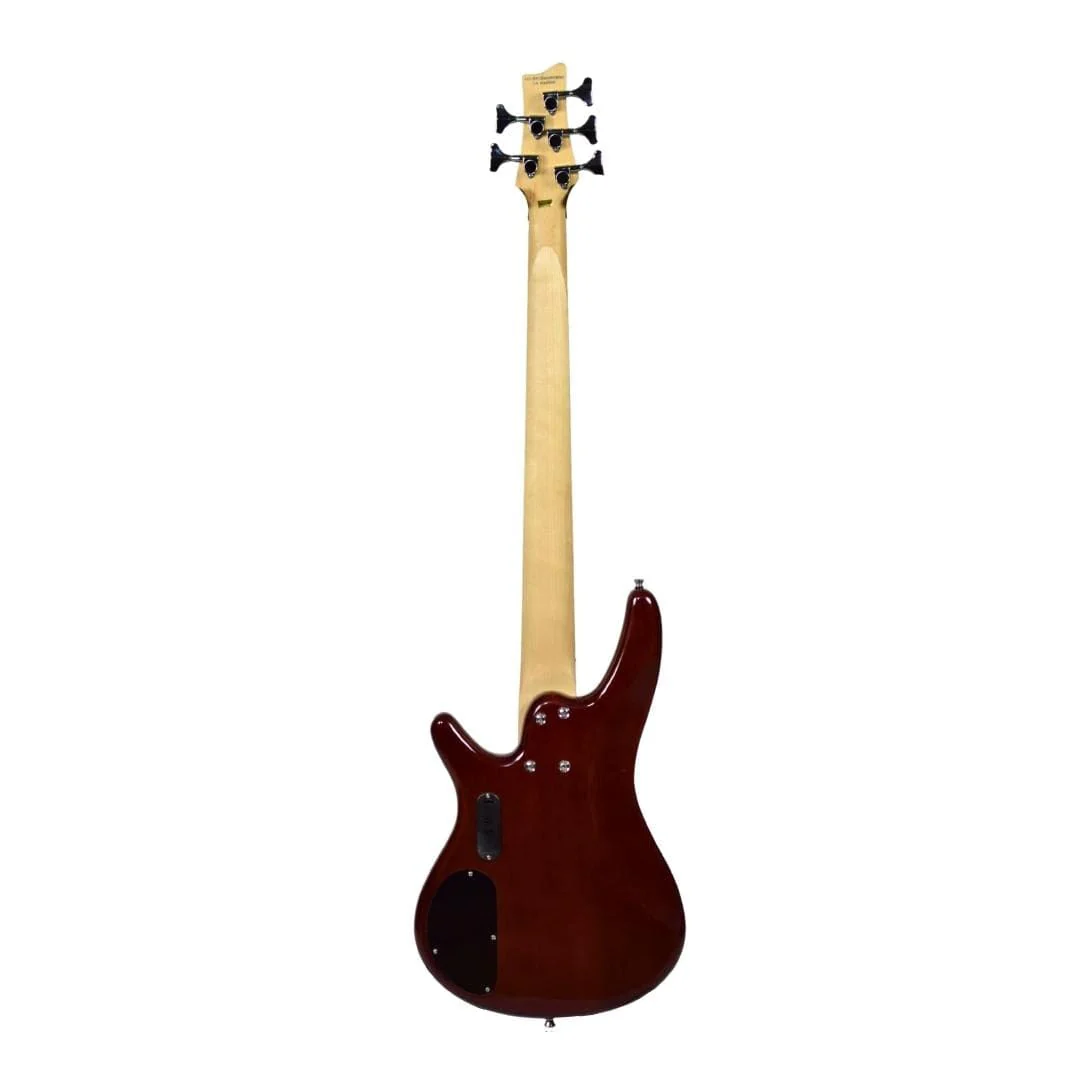 Vault Performer Pro RB5 Five String Electric Bass Guitar - High Gloss Solid Mahogany - Open Box - Image 3