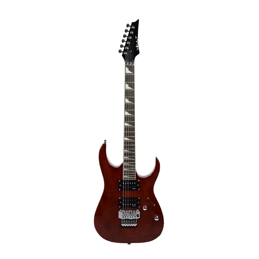 Vault Performer Pro RG 6 String Electric Guitar with Gigbag - High Gloss Solid Mahogany - Image 2