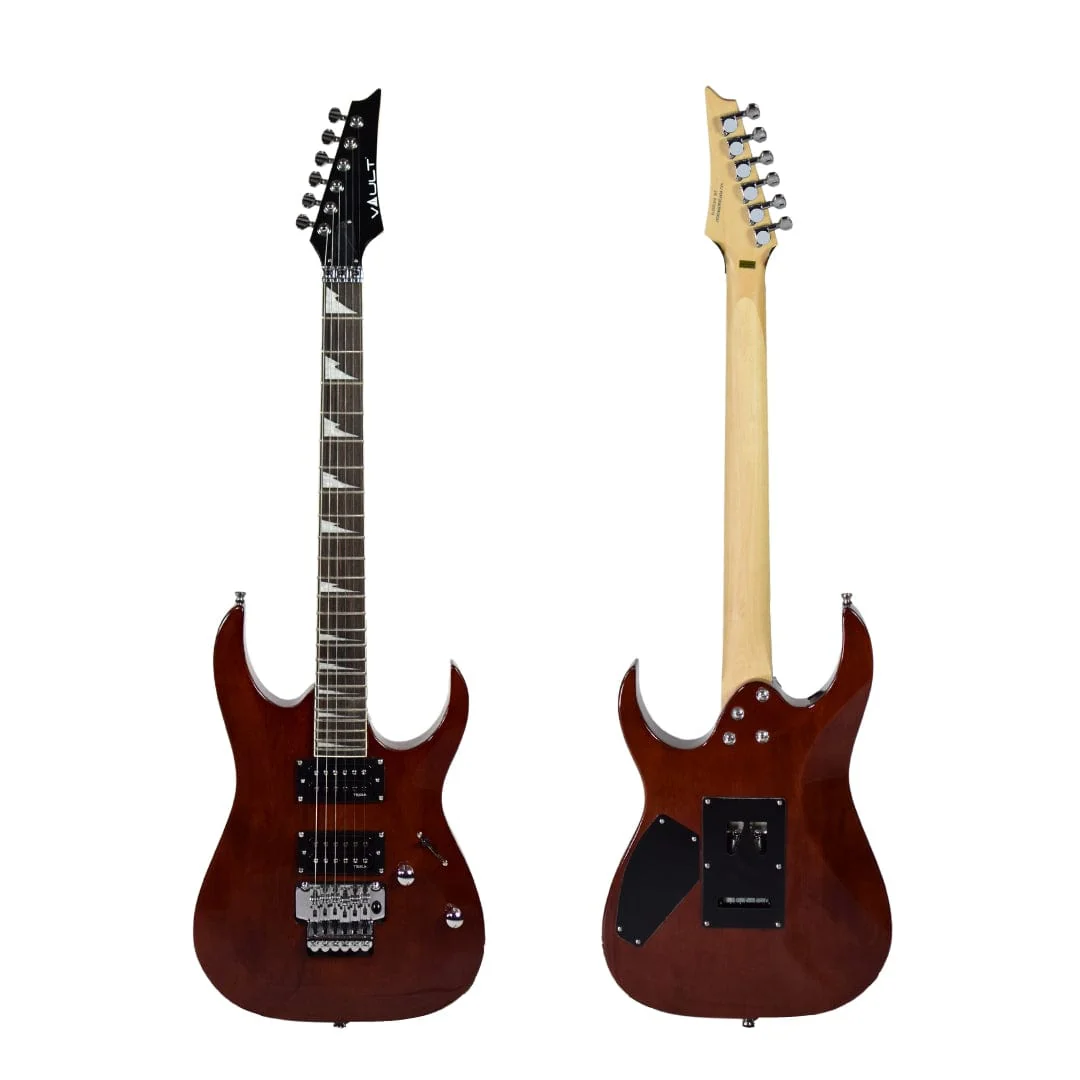Vault Performer Pro RG 6 String Electric Guitar with Gigbag - High Gloss Solid Mahogany - Image 5