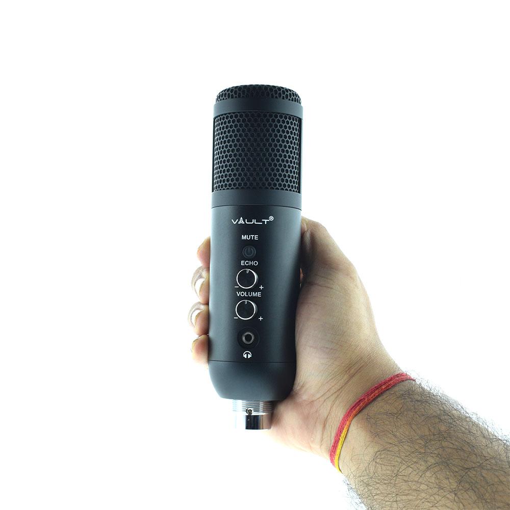 Vault UCM-FX USB Condenser Podcast Microphone Kit with built in headphone out Volume /Gain control and Mute button for Gaming, Podcasting, Conference Calls, Recording, Singing and Dubbing - (USB Mic - E01) - Open Box - Image 9