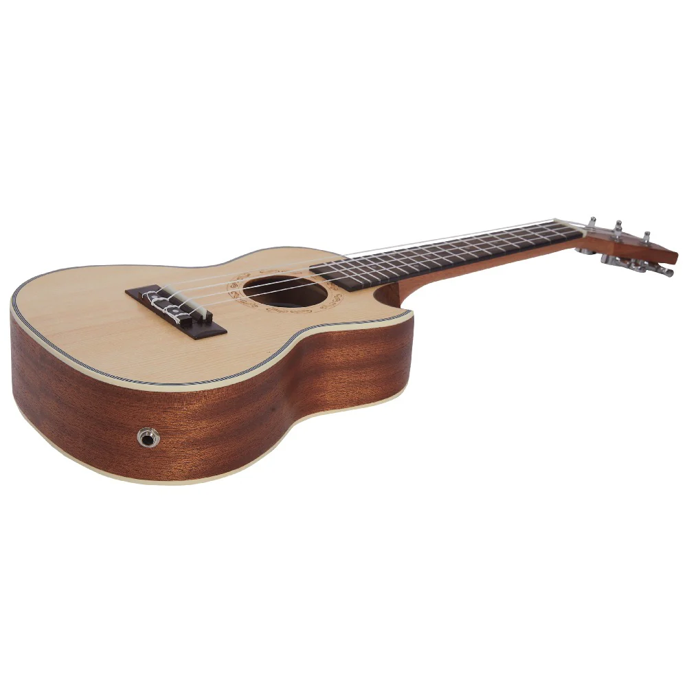 Vault UK-1000CC 23-Inch Solid Spruce Top Premium Semi Cutaway Concert Ukulele - Image 14