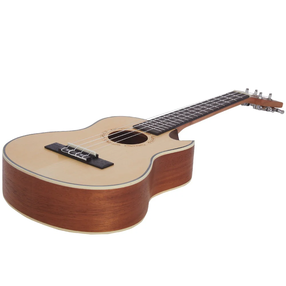 Vault UK-1000TC 26-Inch Solid Spruce Top Premium Semi Cutaway Tenor Ukulele - Open Box - Image 10