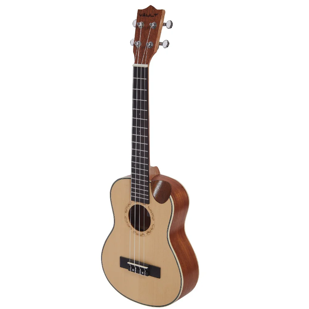 Vault UK-1000TC 26-Inch Solid Spruce Top Premium Semi Cutaway Tenor Ukulele - Open Box - Image 2