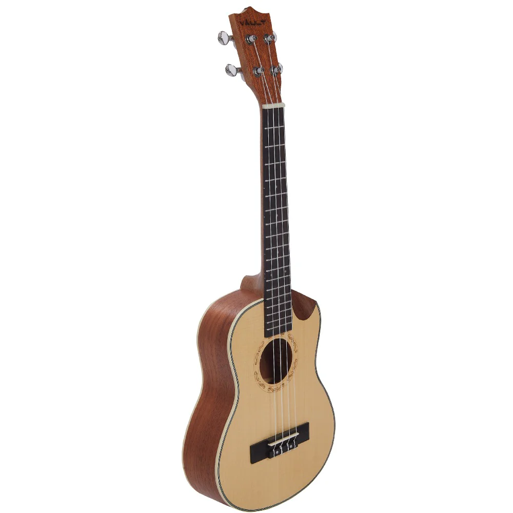 Vault UK-1000TC 26-Inch Solid Spruce Top Premium Semi Cutaway Tenor Ukulele - Open Box - Image 4