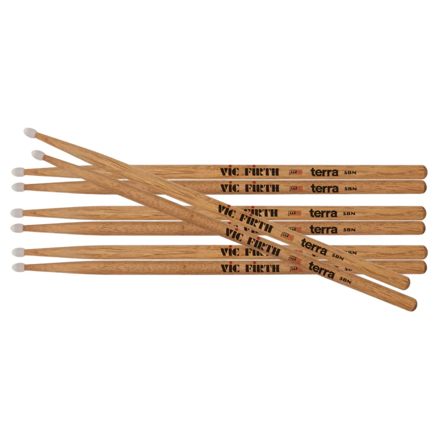 Vic Firth P5BTN American Terra Value Drumsticks - Pack of 4 - 5B