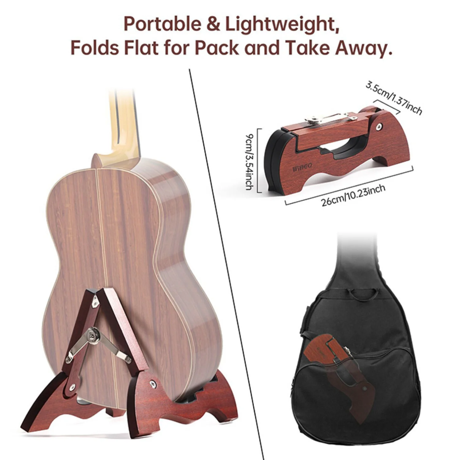 Wingo SK-80 Wooden Guitar Stand - Image 3