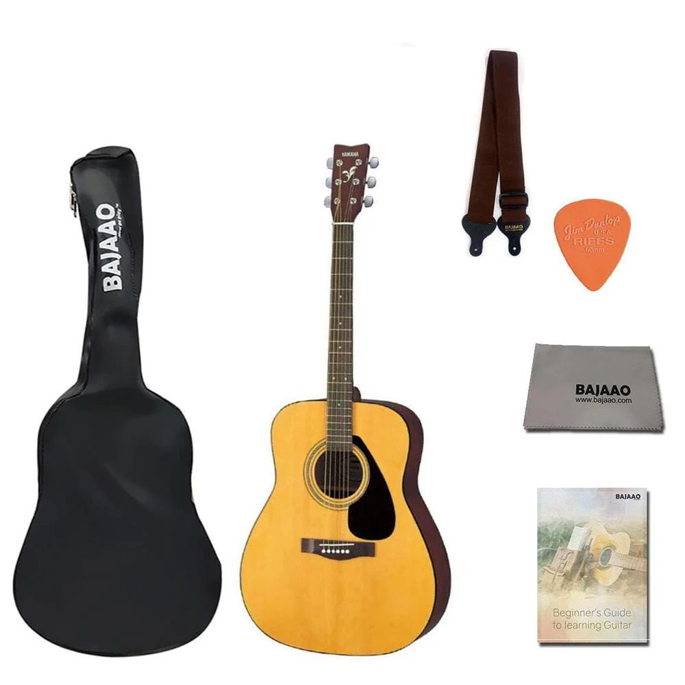 Yamaha F310 Acoustic Guitar with Dust Cover, Strap, Polishing Cloth, Picks & E book - Image 8